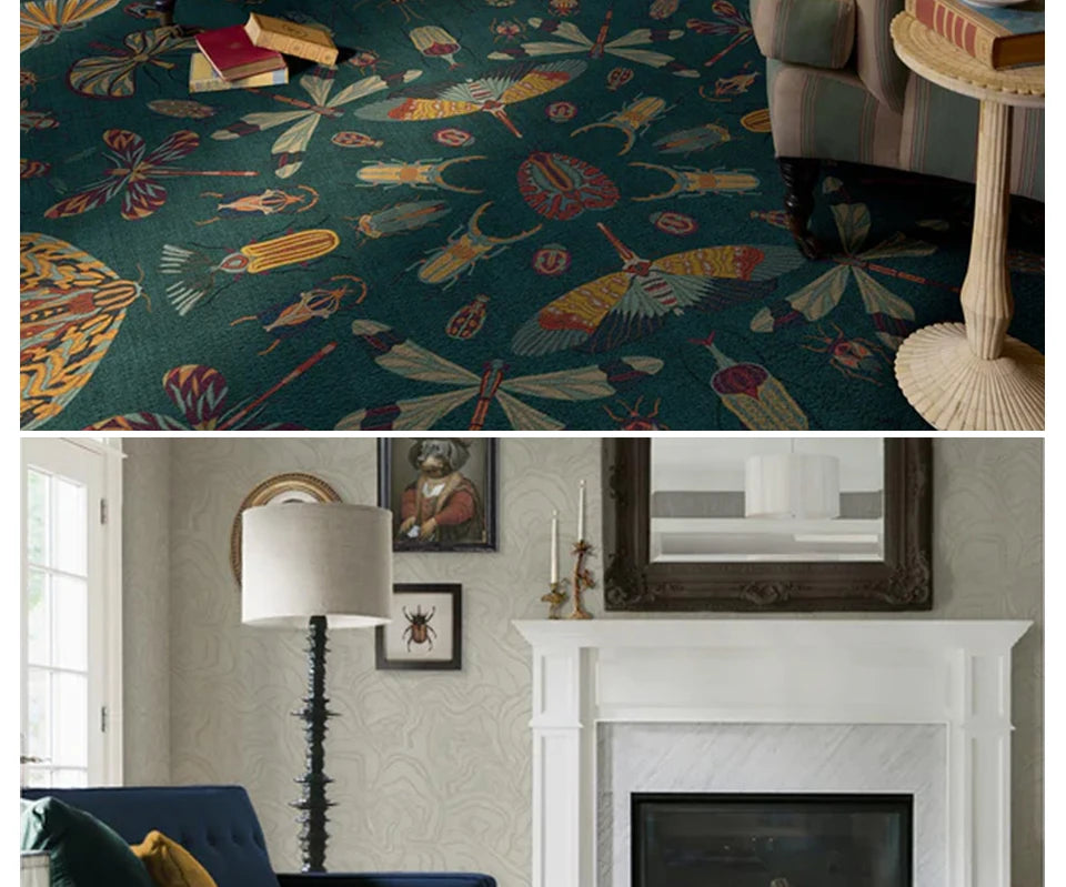 Carpet for Living Room Decoration Vintage Rug Bedroom Soft Machine Washable Non-slip Floor Mat Home Decor Ковер Для Гостиной
