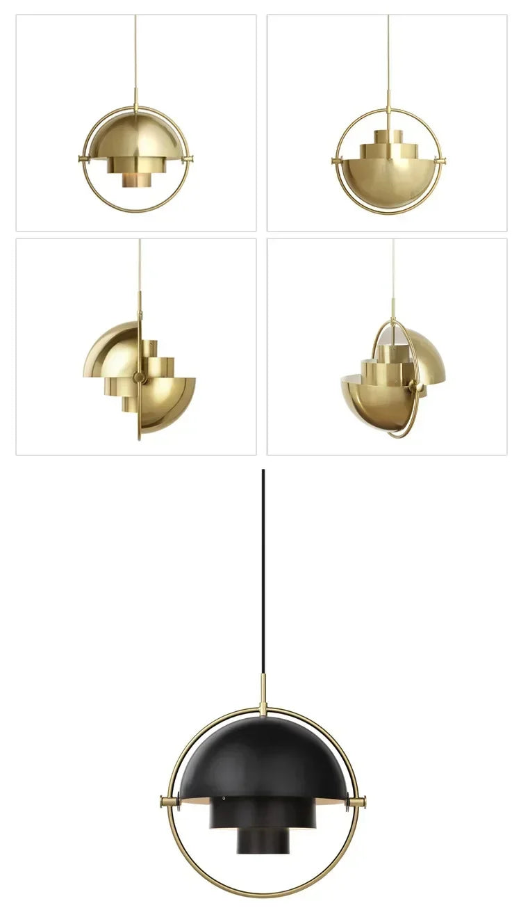 Danish Designer Deformable Iron Pendant Light Gold Hanging Led Lamp for Dining Room Kitchen Light Home Decor Lighting Fixtures