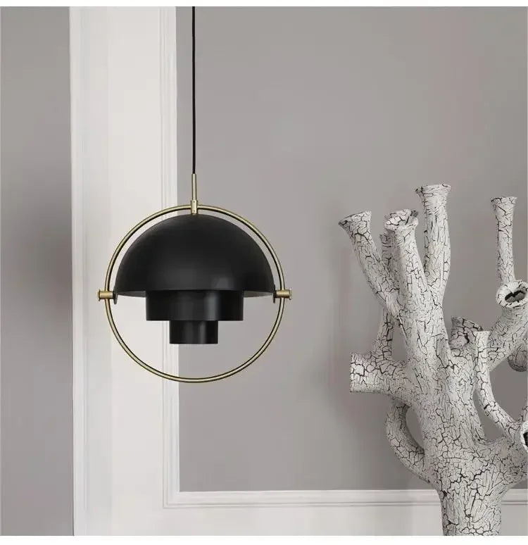 Danish Designer Deformable Iron Pendant Light Gold Hanging Led Lamp for Dining Room Kitchen Light Home Decor Lighting Fixtures
