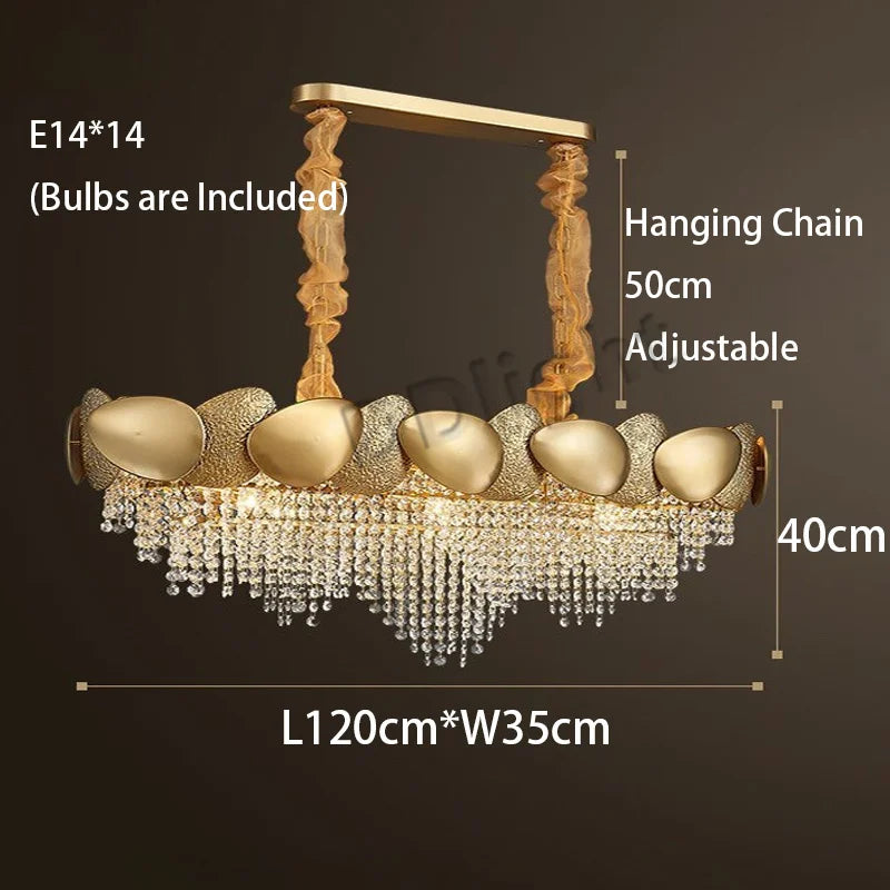 Dimmable LED Pendant Light 2023 Lustres Crystal Tassles Ceiling Chandelier Modern Luxury Hanging Lamp Home Decor for Living Room