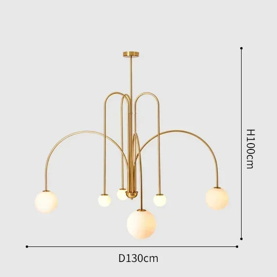 Geometric Modern LED Ceiling Chandeliers Danish Design Simple Glass Ball Hanging Lamps for Living Dining Room Home Decor