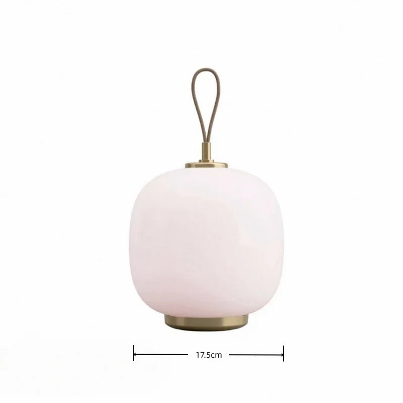 Danish Designer Living Room Home Decor Pink White Portable Desk Lamp Nordic Lamp Charging Glass Bedside Warm Reading Light LED
