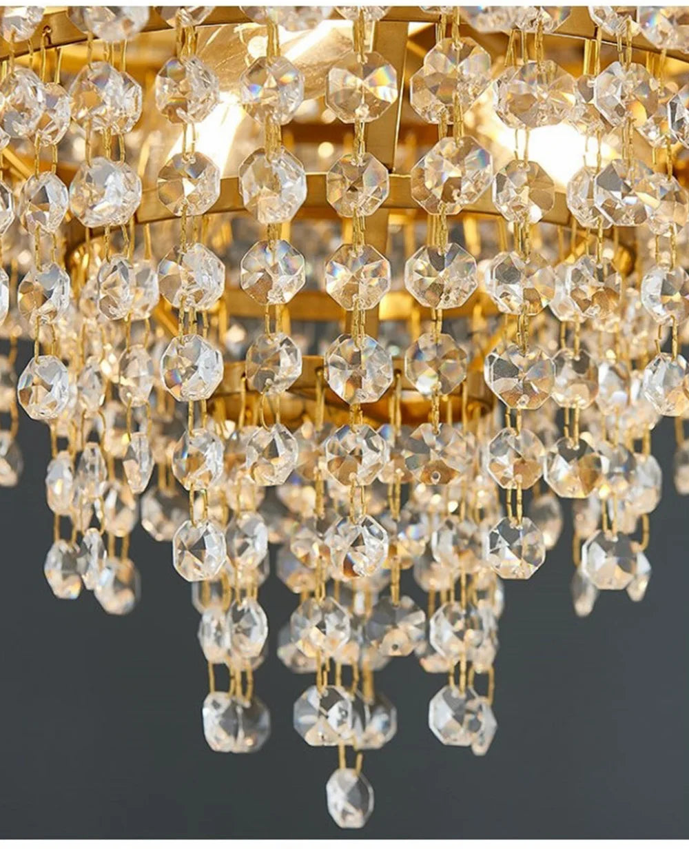 Dimmable LED Pendant Light 2023 Lustres Crystal Tassles Ceiling Chandelier Modern Luxury Hanging Lamp Home Decor for Living Room