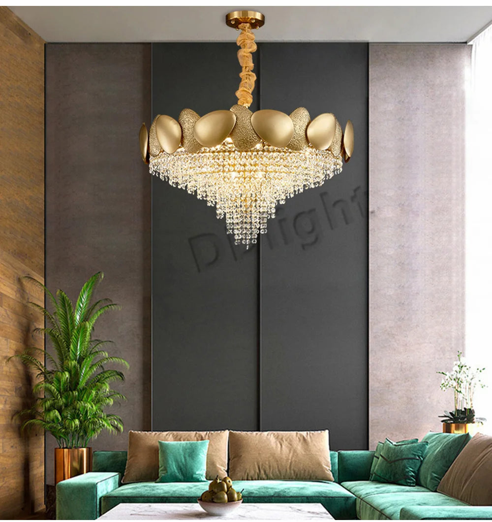 Dimmable LED Pendant Light 2023 Lustres Crystal Tassles Ceiling Chandelier Modern Luxury Hanging Lamp Home Decor for Living Room