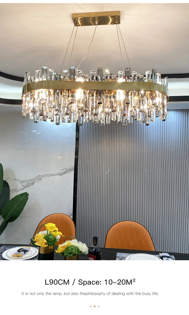 Crystal Chandeliers Luxury Dining Room Pendant Lights Living Room Lamp Modern Home Decor lustre Dining Table Hanging Fixtures