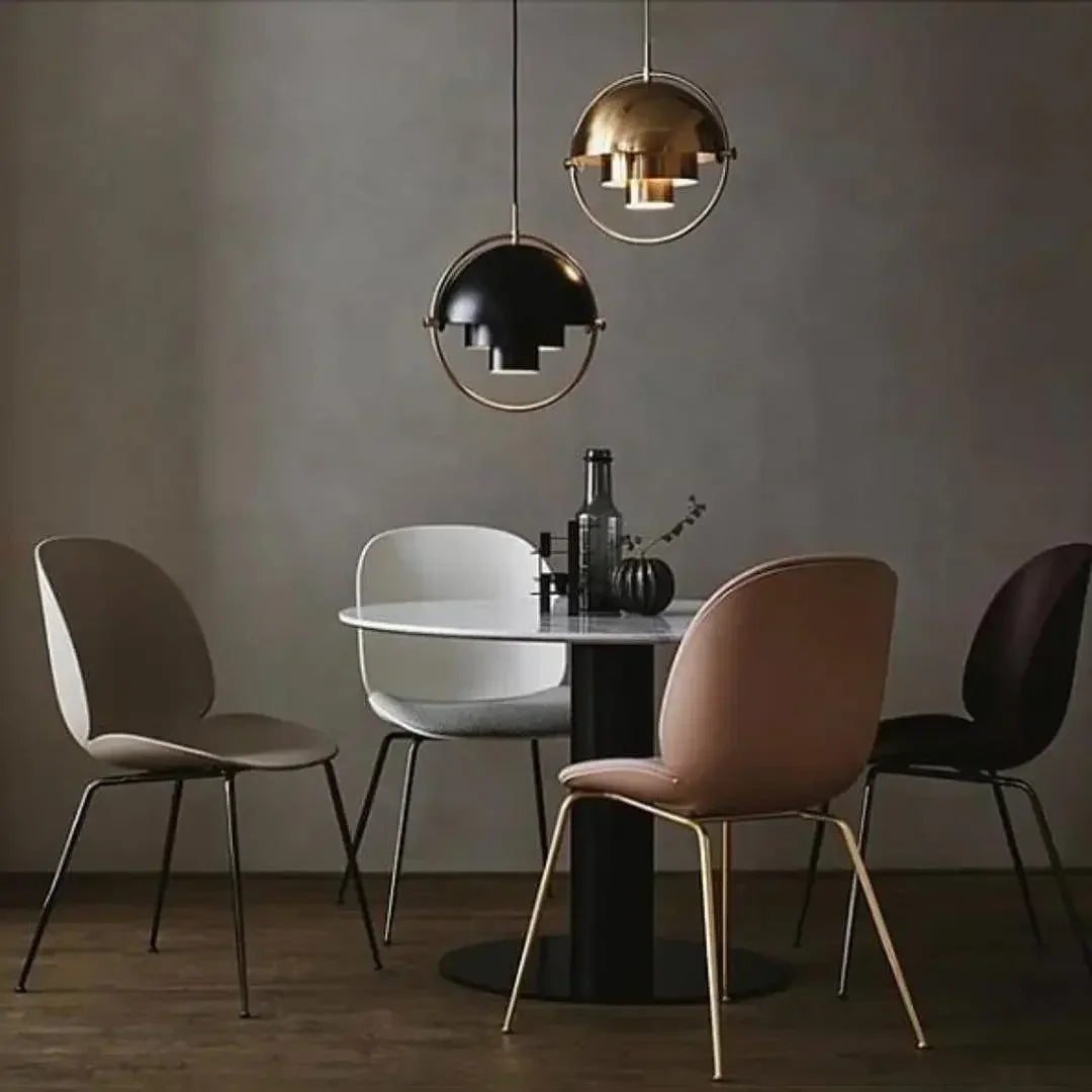Danish Designer Deformable Iron Pendant Light Gold Hanging Led Lamp for Dining Room Kitchen Light Home Decor Lighting Fixtures