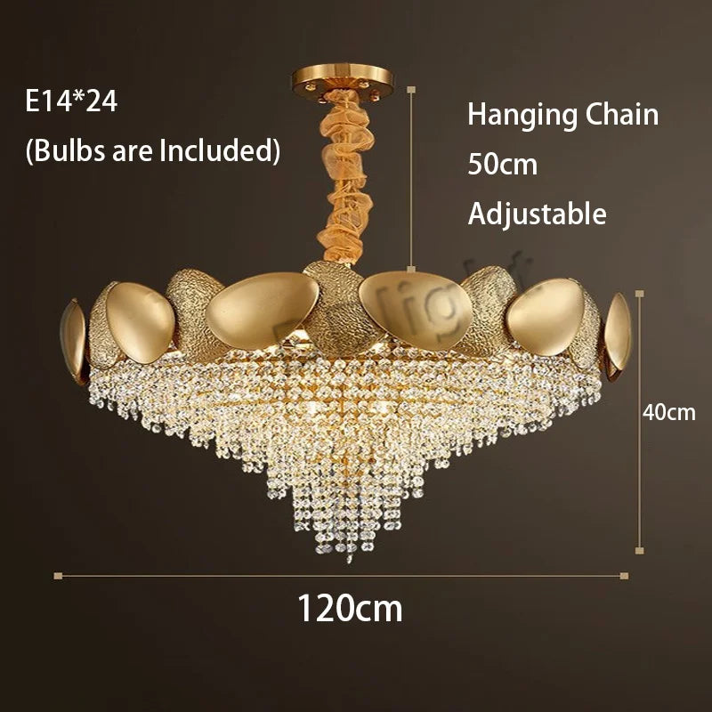 Dimmable LED Pendant Light 2023 Lustres Crystal Tassles Ceiling Chandelier Modern Luxury Hanging Lamp Home Decor for Living Room