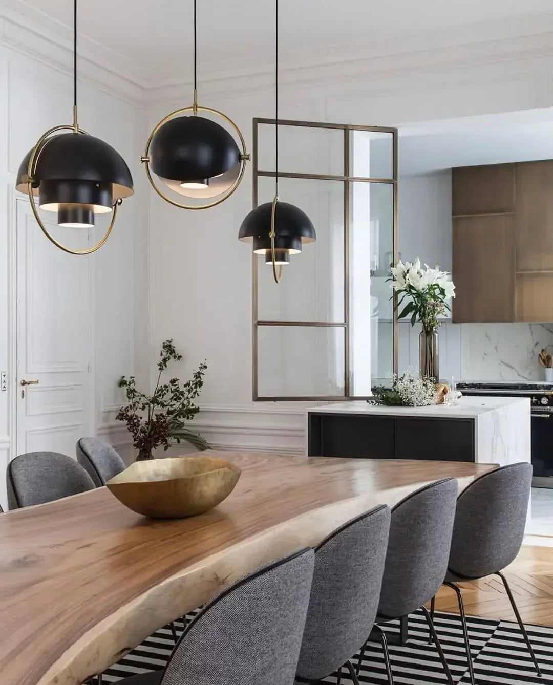 Danish Designer Deformable Iron Pendant Light Gold Hanging Led Lamp for Dining Room Kitchen Light Home Decor Lighting Fixtures