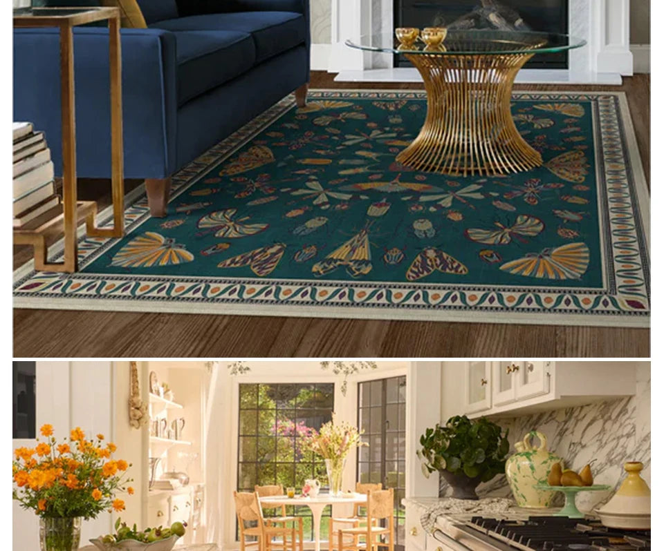 Carpet for Living Room Decoration Vintage Rug Bedroom Soft Machine Washable Non-slip Floor Mat Home Decor Ковер Для Гостиной