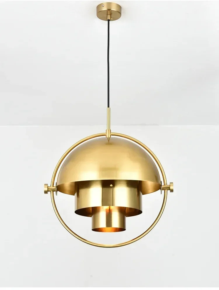 Danish Designer Deformable Iron Pendant Light Gold Hanging Led Lamp for Dining Room Kitchen Light Home Decor Lighting Fixtures