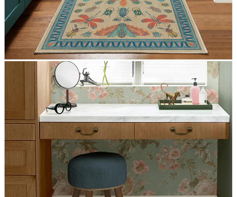 Carpet for Living Room Decoration Vintage Rug Bedroom Soft Machine Washable Non-slip Floor Mat Home Decor Ковер Для Гостиной
