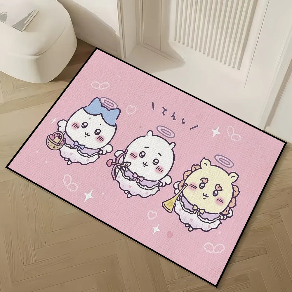 Chiikawas small carpet Rug kawaii Carpet Cartoon Home Decor Bedroom Mat Hallway Balcony Carpet Entrance Doormat Decoration