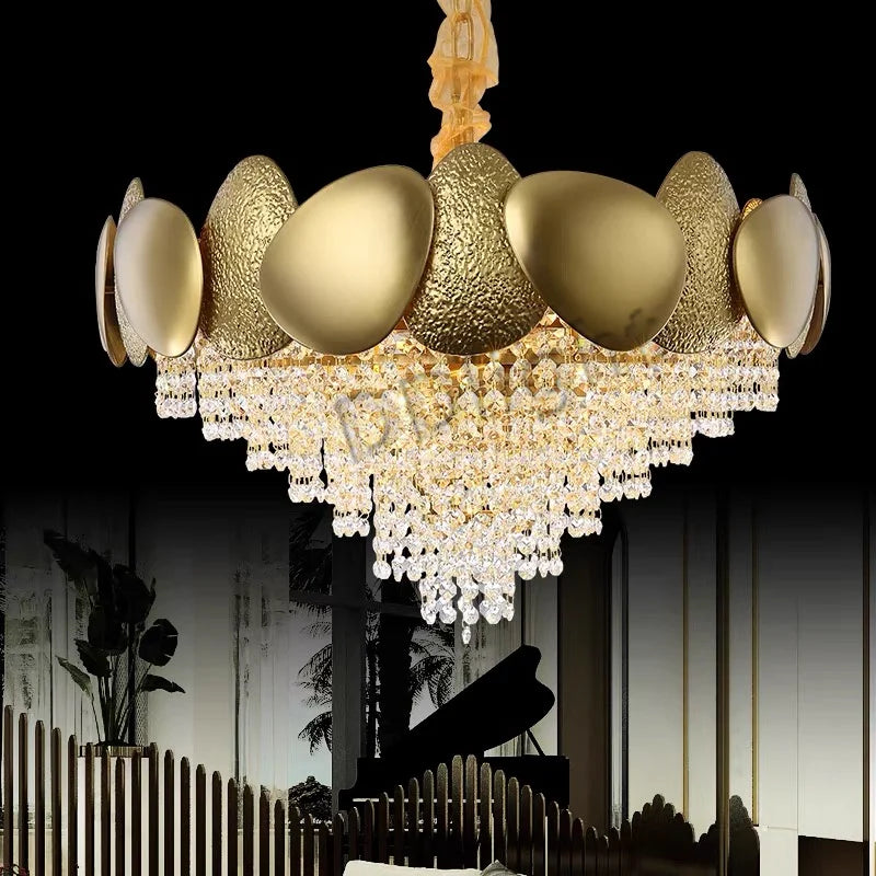 Dimmable LED Pendant Light 2023 Lustres Crystal Tassles Ceiling Chandelier Modern Luxury Hanging Lamp Home Decor for Living Room