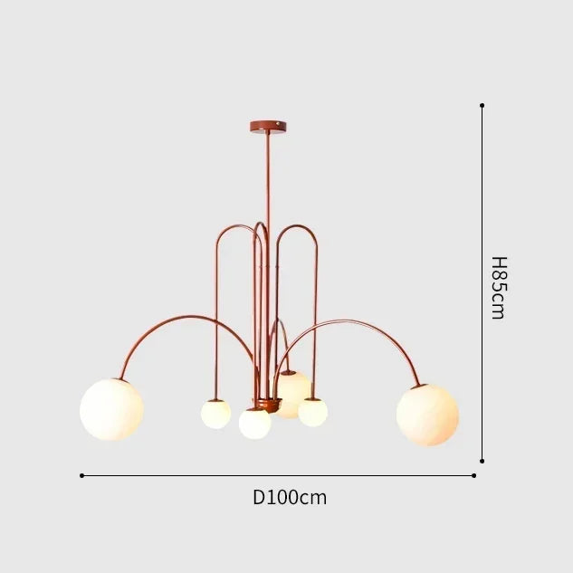 Geometric Modern LED Ceiling Chandeliers Danish Design Simple Glass Ball Hanging Lamps for Living Dining Room Home Decor