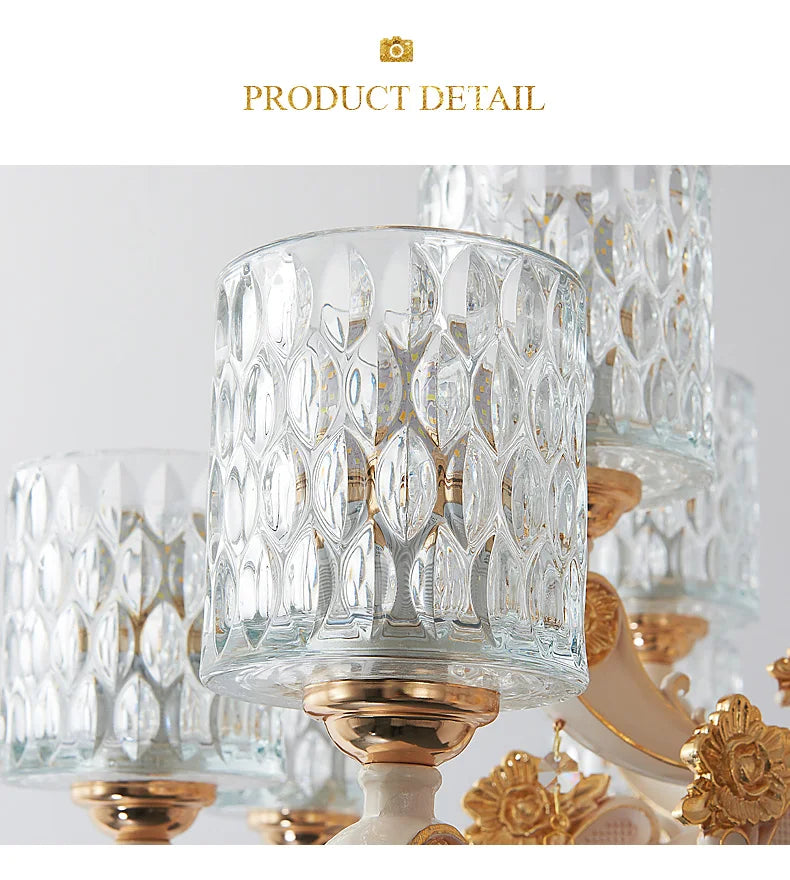 European Luxury Crystal Chandeliers LED Lights For Hotel Villa Lobby Living Dining Room French Romantic Home Decor Hanging Lamps