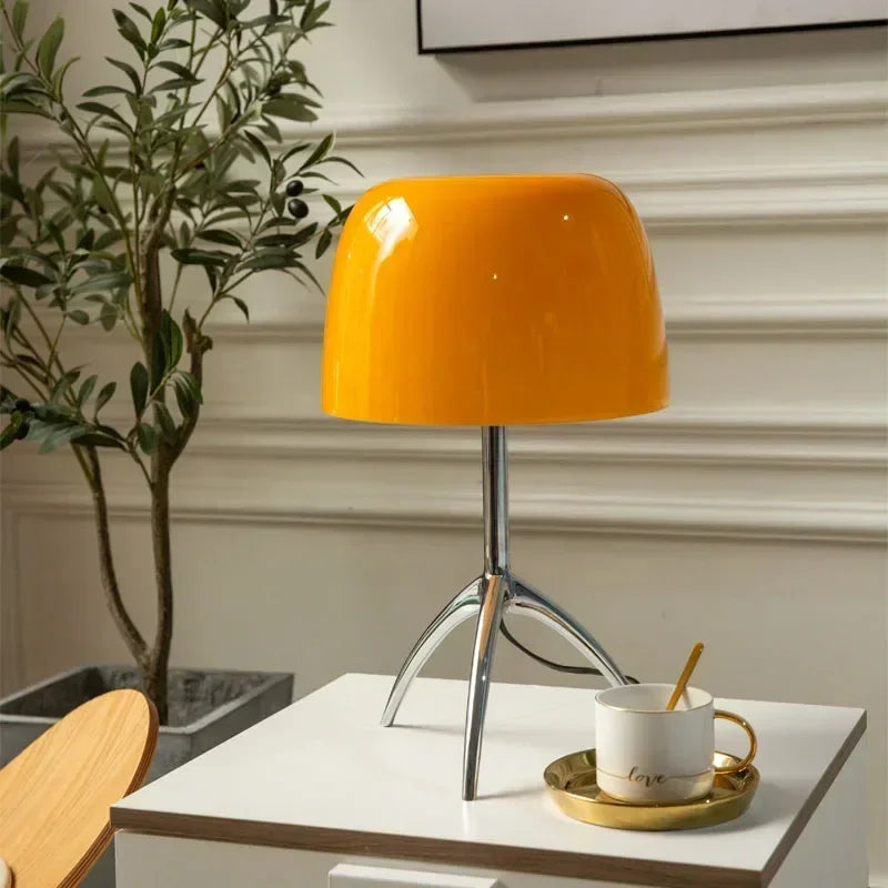 Bauhaus Light Luxury Designer Desk Lamp Reading  LED Table Light Glass Lampshade Home Decor Bedroom Living Room Bedside Lighting