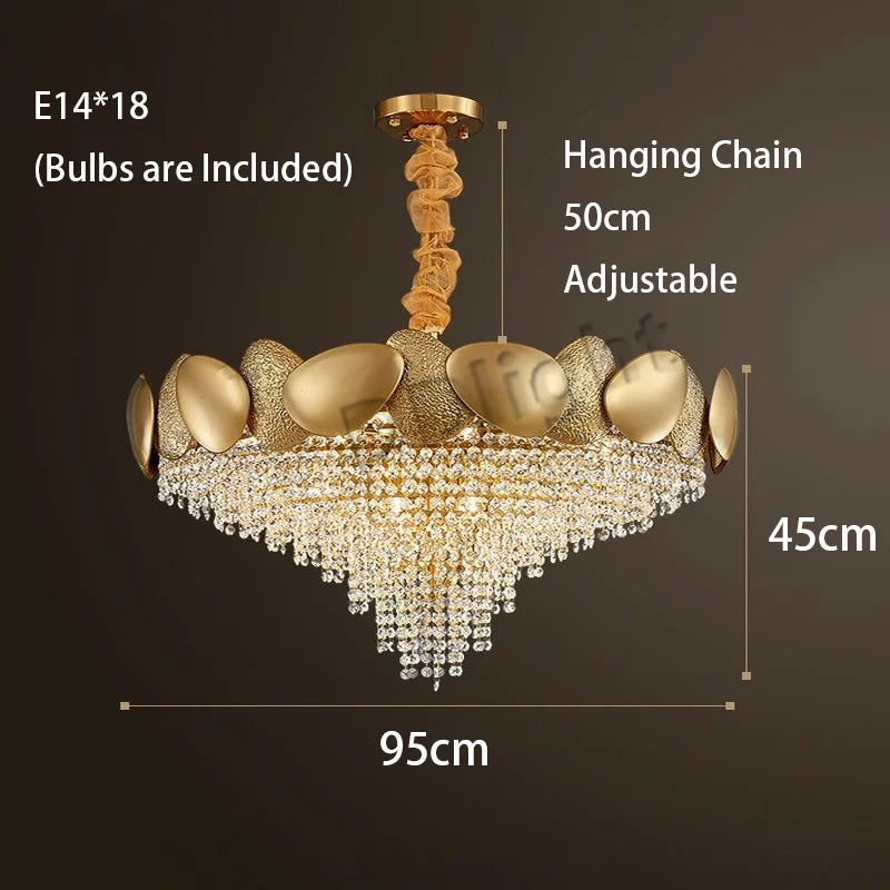 Dimmable LED Pendant Light 2023 Lustres Crystal Tassles Ceiling Chandelier Modern Luxury Hanging Lamp Home Decor for Living Room