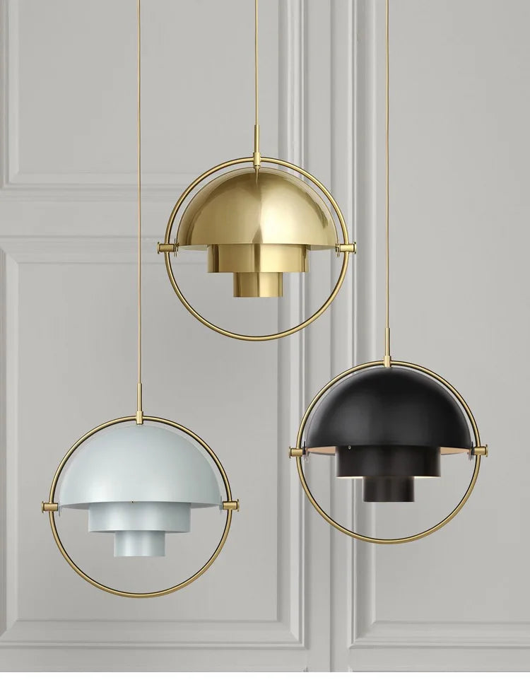 Danish Designer Deformable Iron Pendant Light Gold Hanging Led Lamp for Dining Room Kitchen Light Home Decor Lighting Fixtures