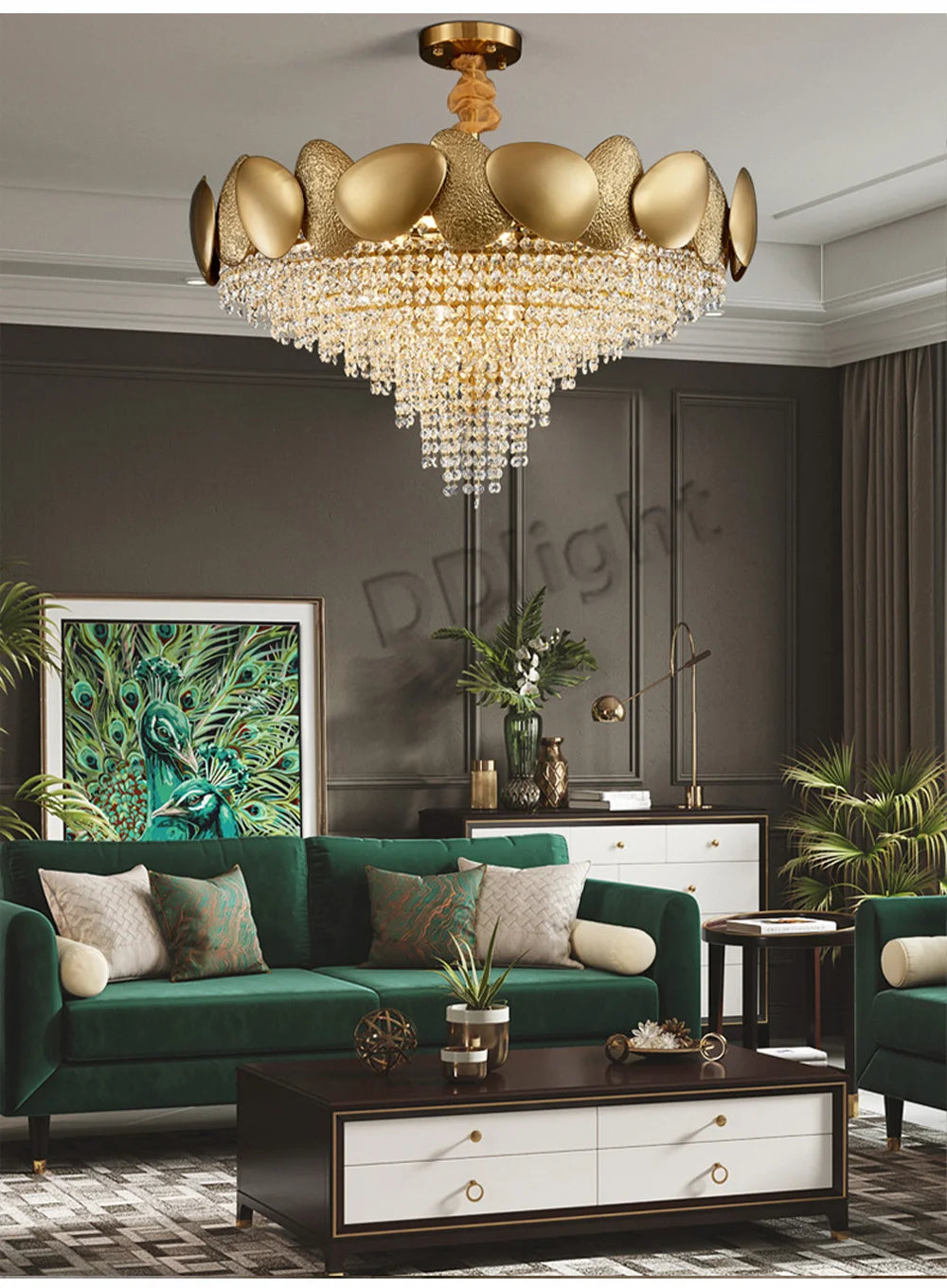 Dimmable LED Pendant Light 2023 Lustres Crystal Tassles Ceiling Chandelier Modern Luxury Hanging Lamp Home Decor for Living Room