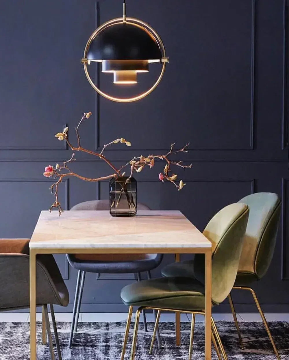 Danish Designer Deformable Iron Pendant Light Gold Hanging Led Lamp for Dining Room Kitchen Light Home Decor Lighting Fixtures