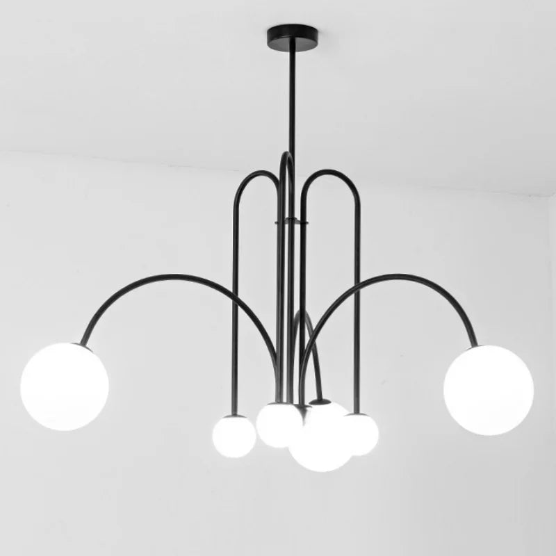 Geometric Modern LED Ceiling Chandeliers Danish Design Simple Glass Ball Hanging Lamps for Living Dining Room Home Decor