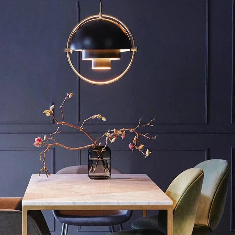 Danish Designer Deformable Iron Pendant Light Gold Hanging Led Lamp for Dining Room Kitchen Light Home Decor Lighting Fixtures