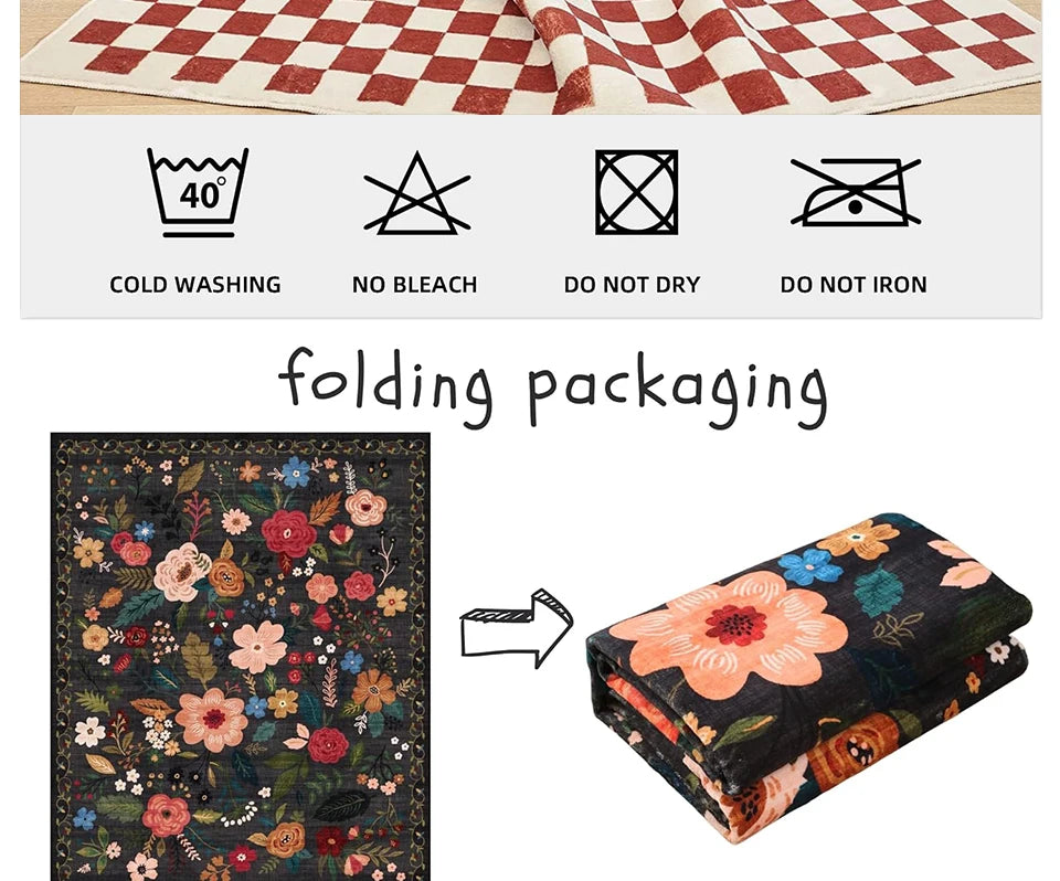 Carpet for Living Room Decoration Vintage Rug Bedroom Soft Machine Washable Non-slip Floor Mat Home Decor Ковер Для Гостиной