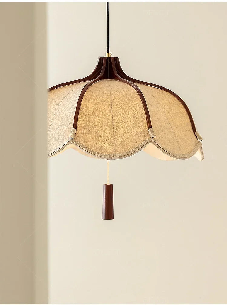 Chinese Style Wood E27 Led Fabric Pendant Lights Dining Room Drop Chandelier Home Decor Led Lamparas Bedroom Luminarias