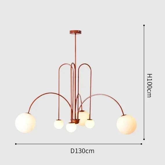 Geometric Modern LED Ceiling Chandeliers Danish Design Simple Glass Ball Hanging Lamps for Living Dining Room Home Decor