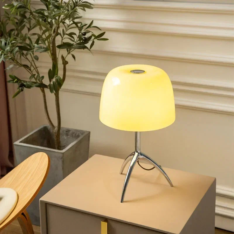 Bauhaus Light Luxury Designer Desk Lamp Reading  LED Table Light Glass Lampshade Home Decor Bedroom Living Room Bedside Lighting