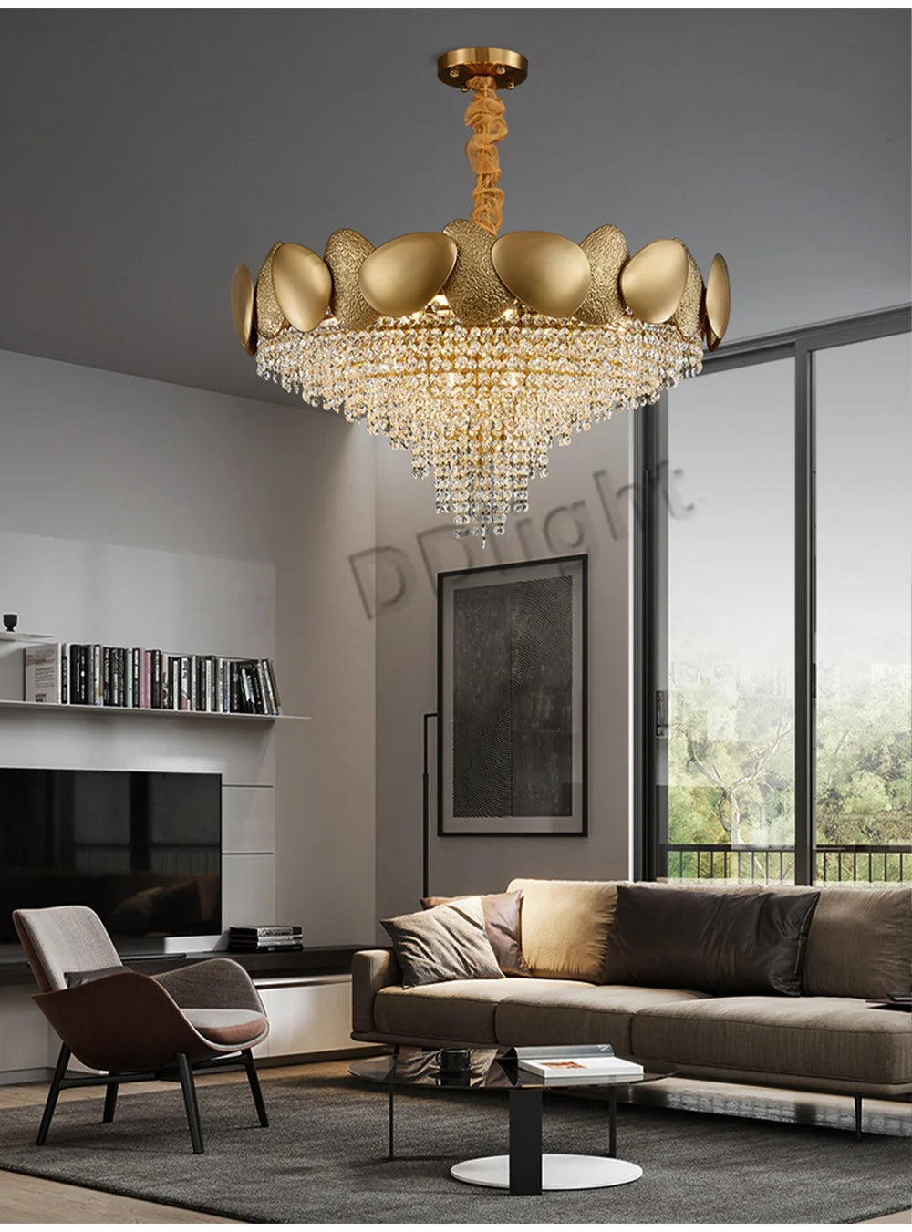 Dimmable LED Pendant Light 2023 Lustres Crystal Tassles Ceiling Chandelier Modern Luxury Hanging Lamp Home Decor for Living Room