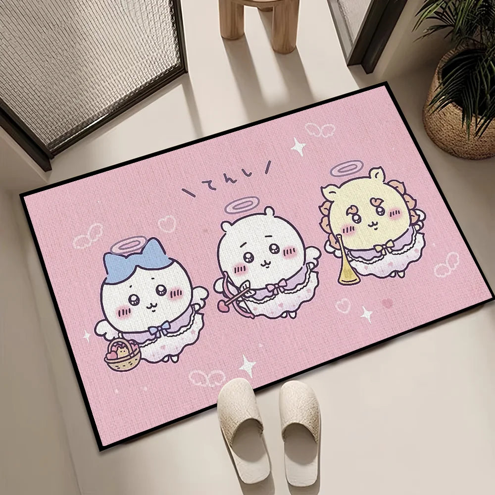 Chiikawas small carpet Rug kawaii Carpet Cartoon Home Decor Bedroom Mat Hallway Balcony Carpet Entrance Doormat Decoration