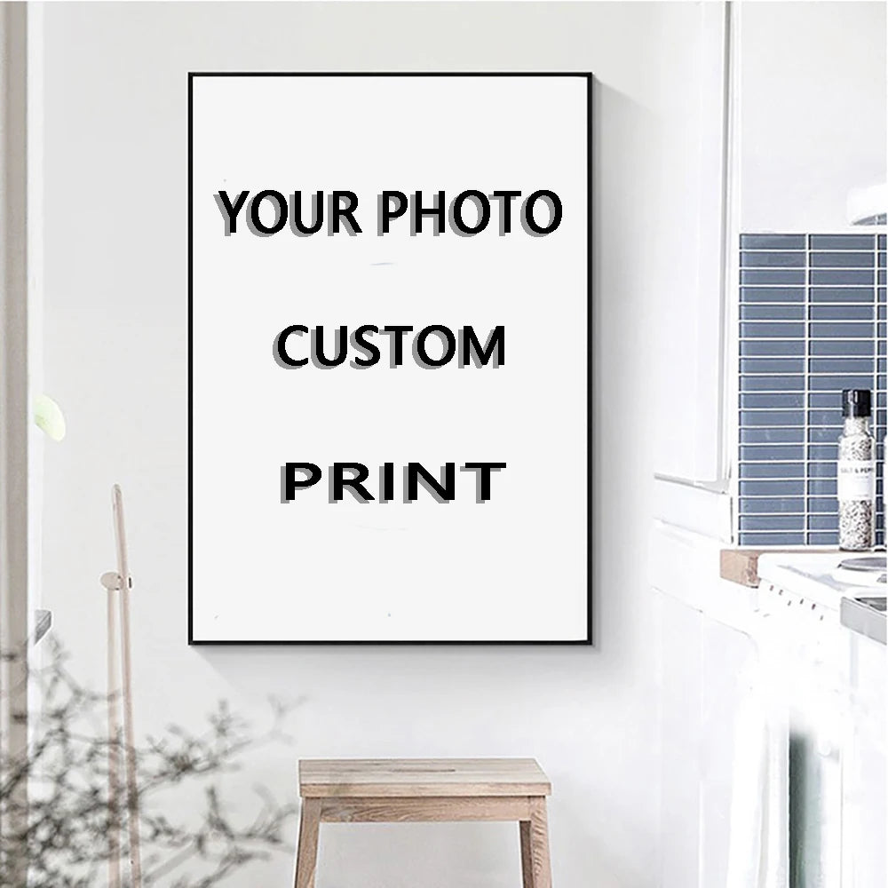 Family Photo Canvas Painting Pet Photo Decorative Painting Custom Living Room Wall Art Poster Modern Home Decor Aesthetic Gift
