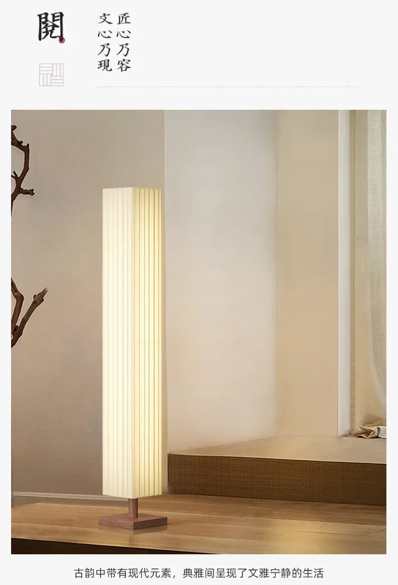 Fabric Led Floor Lights for Living Room Sofa Side Decorative Wood Standing Lamps Light Bedroom Bedside Light Home Decor