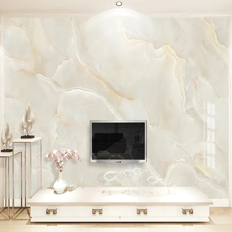 Custom 3D Photo Mural Wallpaper Beige Marble Pattern Papier Peint Modern Living Room Sofa TV Background Wall Papers Home Decor