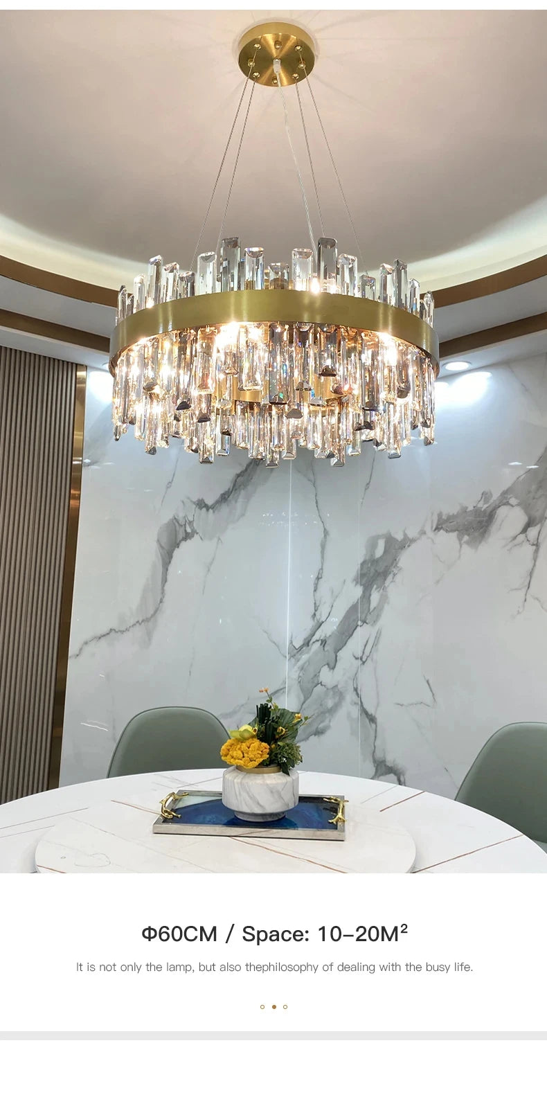 Crystal Chandeliers Luxury Dining Room Pendant Lights Living Room Lamp Modern Home Decor lustre Dining Table Hanging Fixtures
