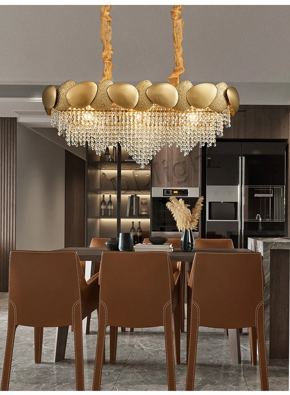 Dimmable LED Pendant Light 2023 Lustres Crystal Tassles Ceiling Chandelier Modern Luxury Hanging Lamp Home Decor for Living Room