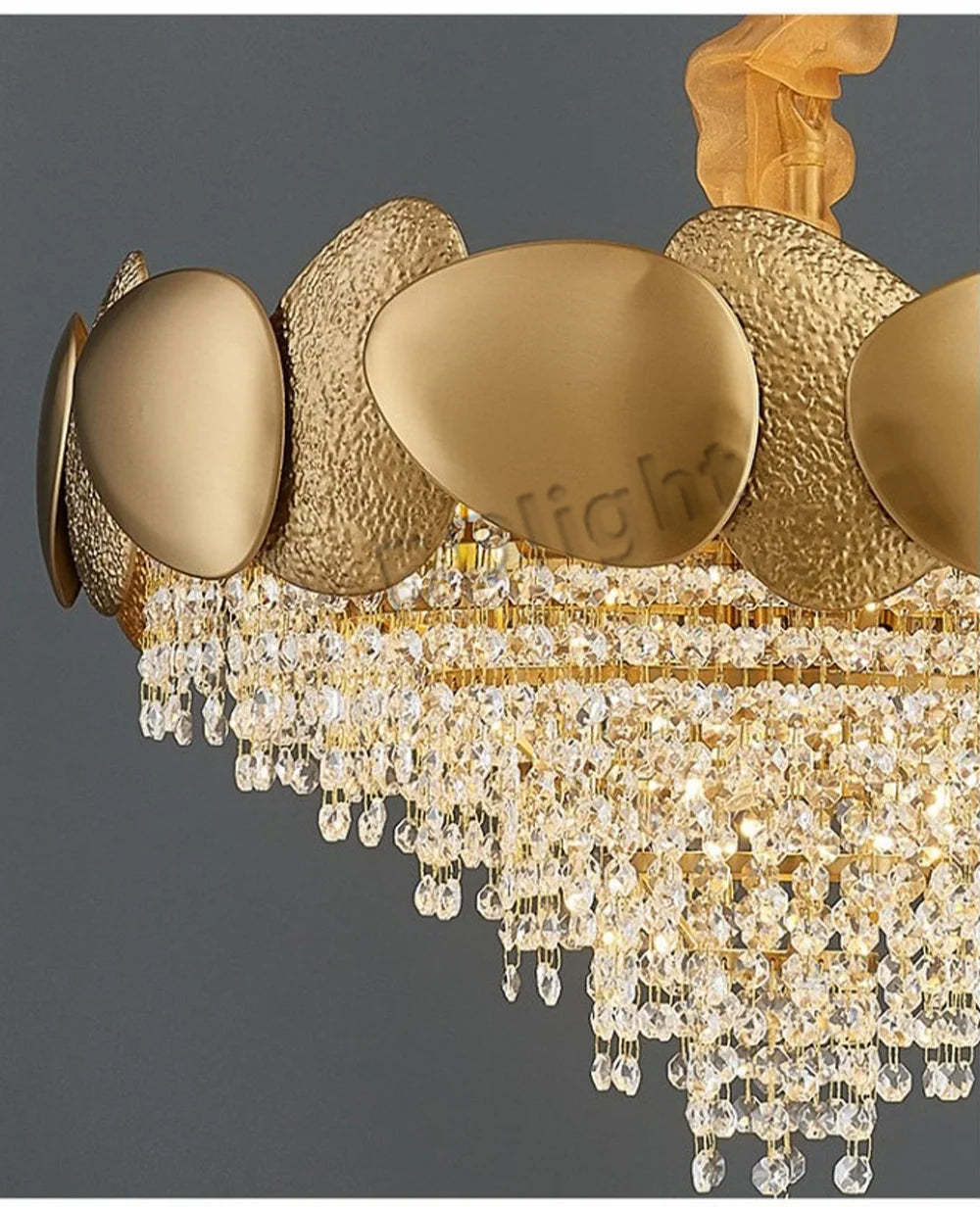 Dimmable LED Pendant Light 2023 Lustres Crystal Tassles Ceiling Chandelier Modern Luxury Hanging Lamp Home Decor for Living Room