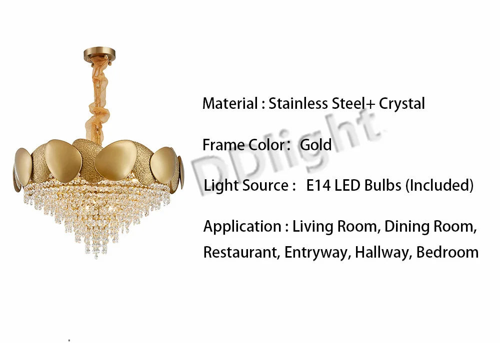 Dimmable LED Pendant Light 2023 Lustres Crystal Tassles Ceiling Chandelier Modern Luxury Hanging Lamp Home Decor for Living Room