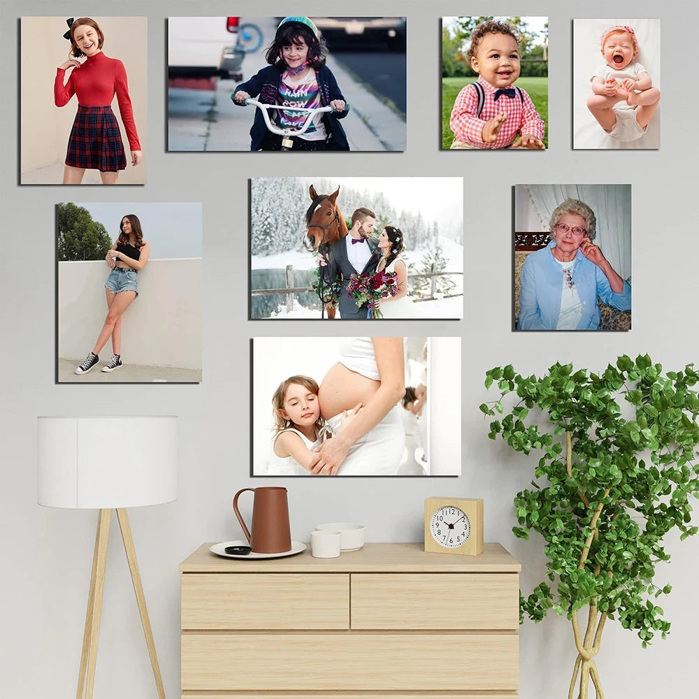 Family Photo Canvas Painting Pet Photo Decorative Painting Custom Living Room Wall Art Poster Modern Home Decor Aesthetic Gift
